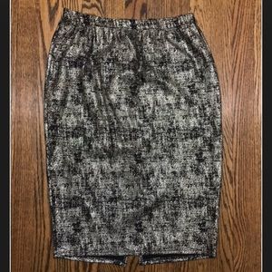 Gold shimmer pencil skirt